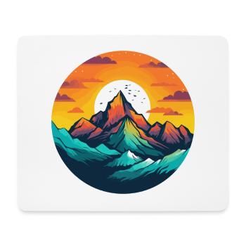 Mountains at sunset - Mouse Pad (horizontal) - white - Front