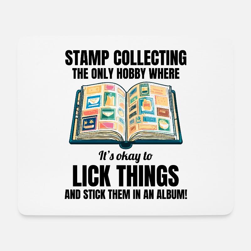 Stamp Collecting Collector Philatelist - Mouse Pad (horizontal) - white