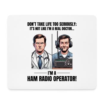 Echter Arzt vs. Amateurfunker - Mousepad (Querformat) - Weiß - Vorne