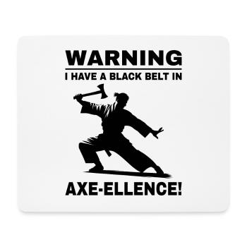 Lancer de hache Ninja Axe Thrower Black Belt Drôle - Tapis de souris (format paysage) - blanc - Devant