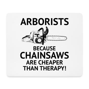 Arborist Tree Climber Climbing Trimmer Chainsaw - Mouse Pad (horizontal) - white - Front