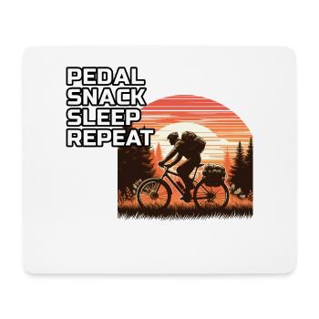 Retro Sunset Bikepacking Adventure Forest Trail - Mouse Pad (horizontal) - white - Front