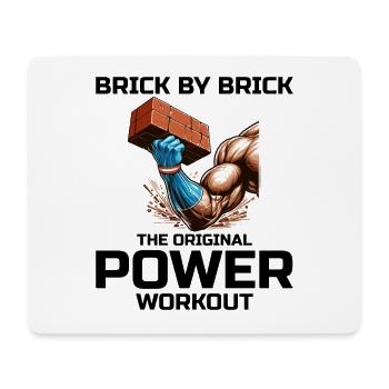 Maurer Maurer Maurer Humor Power Workout Lustig - Mousepad (Querformat) - Weiß - Vorne
