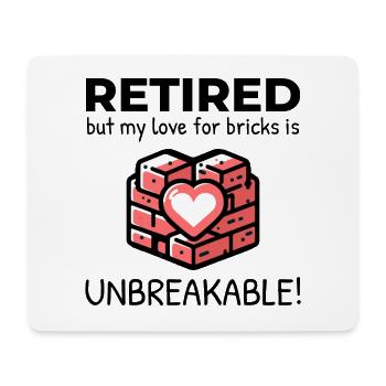 Unbreakable Brick Love: Maurer im Ruhestand - Mousepad (Querformat) - Weiß - Vorne