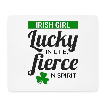 Irish Girl: Lucky & Fierce Humour - Mouse Pad (horizontal) - white - Front