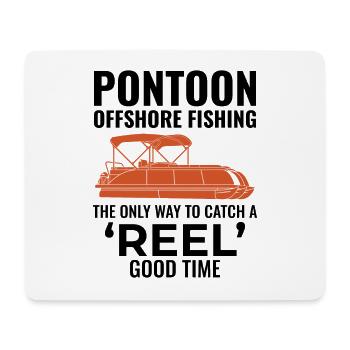 Pontoon Boat Motor Boating Offshore Fishing Funny - Mouse Pad (horizontal) - white - Front