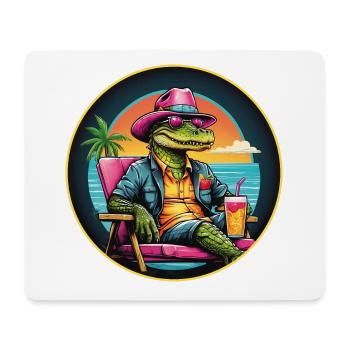 Cooler Alligator Born To Be Awesome - Mousepad (Querformat) - Weiß - Vorne