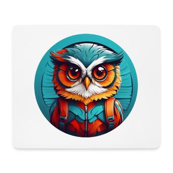 kleine süsse Eule im Farbkreis Eulendesign - Mousepad (Querformat) - Weiß - Vorne