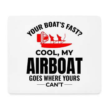 Bateau gonflable Fanboat Bateau hydroglisseur Bateau des marais - Tapis de souris (format paysage) - blanc - Devant