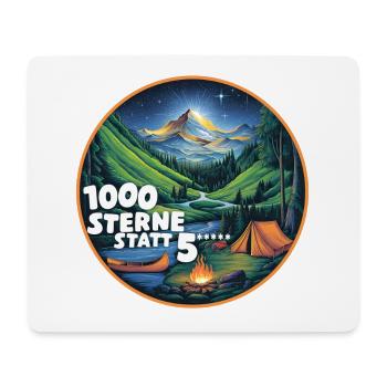 1000 Sterne Sternenhimmel beim Campen - Mousepad (Querformat) - Weiß - Vorne
