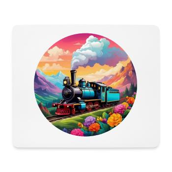 Locomotive à vapeur fumante nostalgique - Tapis de souris (format paysage) - blanc - Devant