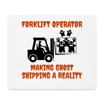 Halloween Ghosts Forklift Operator Heavy Equipment - Mouse Pad (horizontal) - white - Front