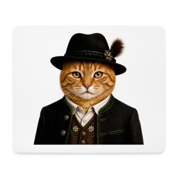 Black Forest tomcat in traditional costume - Mouse Pad (horizontal) - white - Front