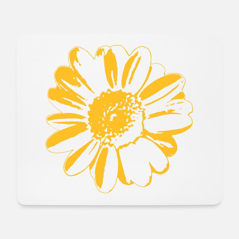 Flower Daisy - Mousepad (Querformat) - Weiß