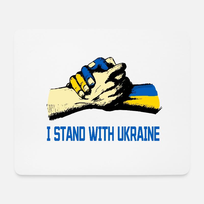 Ich stehe an der Seite der Ukraine - Mousepad (Querformat) - Weiß