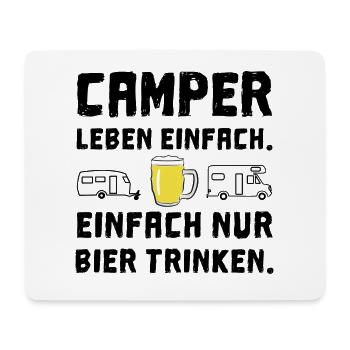 camper leben einfach bier trinken - Mousepad (Querformat) - Weiß - Vorne