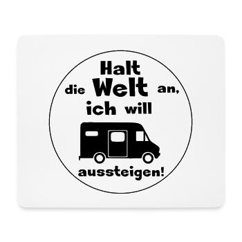 halt die welt an kastenwagen - Mousepad (Querformat) - Weiß - Vorne