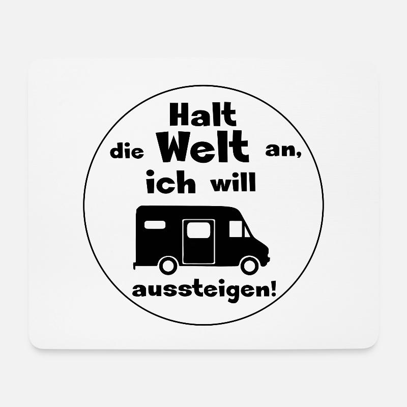 halt die welt an kastenwagen - Mousepad (Querformat) - Weiß