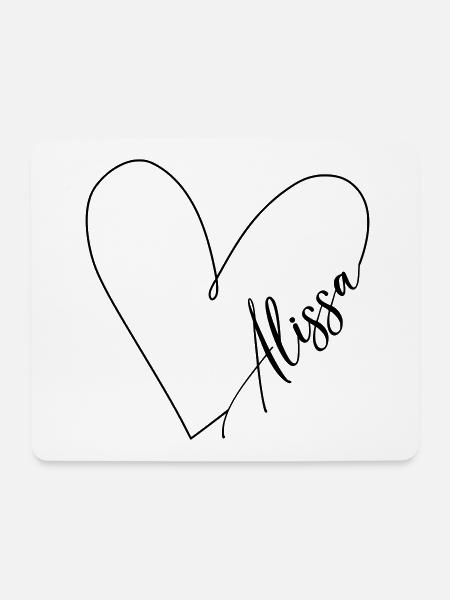Alissa Name Herzlinie - Mousepad (Querformat) - Weiß