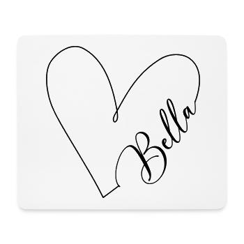 Bella Name Heart Line - Mouse Pad (horizontal) - white - Front