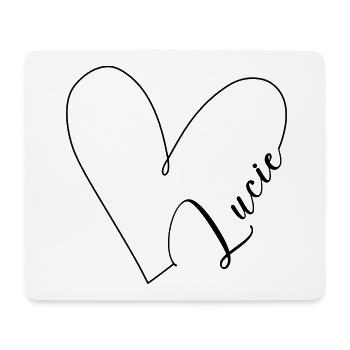 Lucie Name Herzlinie - Mousepad (Querformat) - Weiß - Vorne