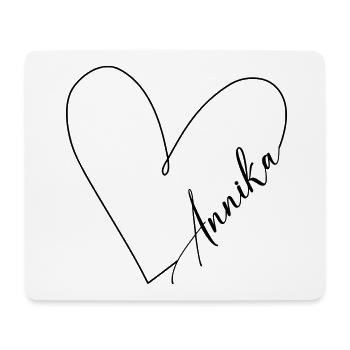 Annika Name Herzlinie - Mousepad (Querformat) - Weiß - Vorne