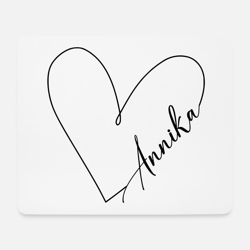Annika Name Herzlinie - Mousepad (Querformat) - Weiß