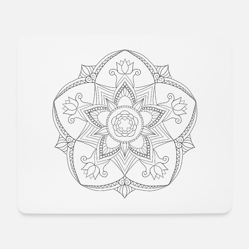 Mandala - Mousepad (Querformat) - Weiß