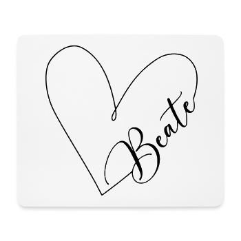 Beate Name Heart Line - Mouse Pad (horizontal) - white - Front
