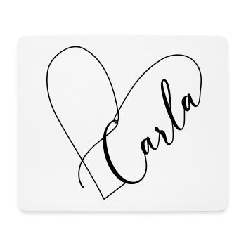 Carla Name Heart Line - Mouse Pad (horizontal) - white - Front