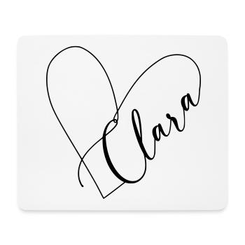 Clara Name Herzlinie - Mousepad (Querformat) - Weiß - Vorne