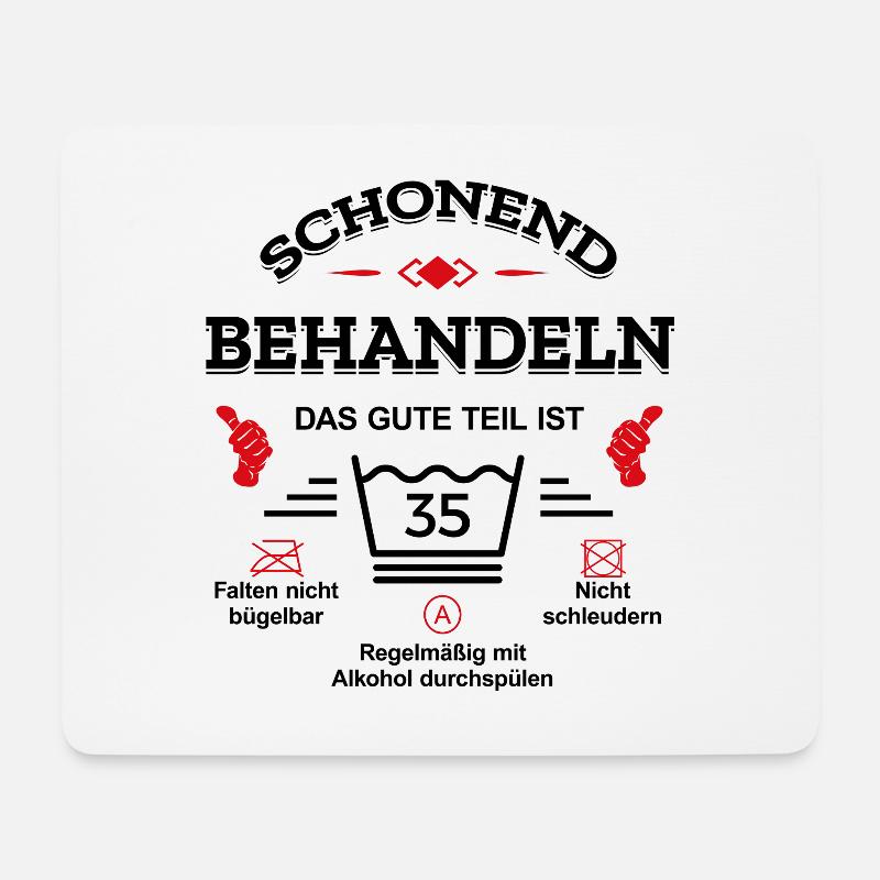 SCHONEND BEHANDELN 35. GEBURTSTAG - Mousepad (Querformat) - Weiß