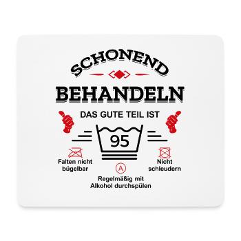HANDLE MIT SORGFALT – 95 JAHRE PERFEKTION - Mousepad (Querformat) - Weiß - Vorne