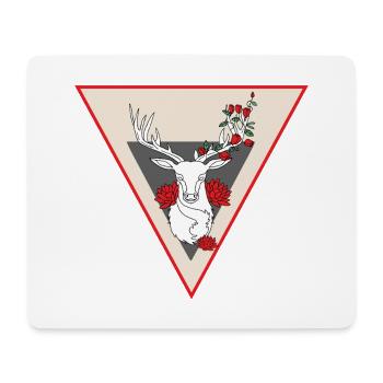 Hirsch Kuh Tracht Leder Reh Jagd Wild Alpen Fest - Mousepad (Querformat) - Weiß - Vorne