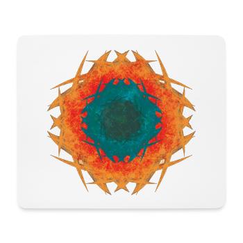 Feuer Mandala Kaleidoskop - Mousepad (Querformat) - Weiß - Vorne