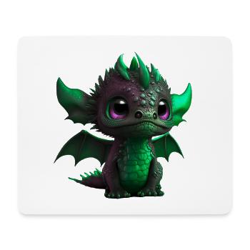 Baby Drache Grün| Niedlicher grüner Baby Drache - Mousepad (Querformat) - Weiß - Vorne