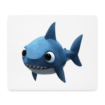 Bébé requin bleu - Mignon et élégant - Tapis de souris (format paysage) - blanc - Devant