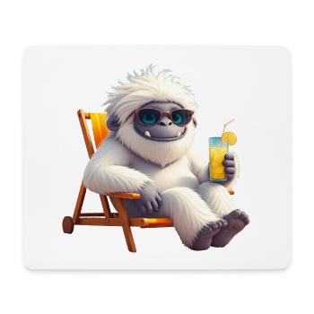 Yeti Monster dans une chaise longue - Tapis de souris (format paysage) - blanc - Devant