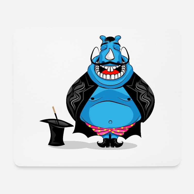 Nilpferd Magier Doodle Art - Mousepad (Querformat) - Weiß