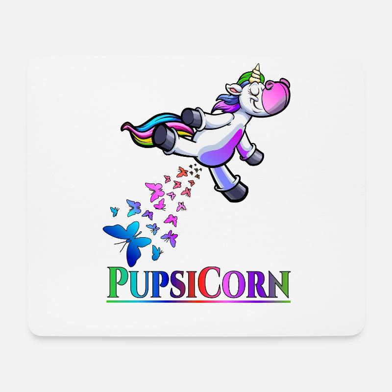 Lustiges Pupsen Einhorn Geschenk Unicorn Pupsicorn - Mousepad (Querformat) - Weiß