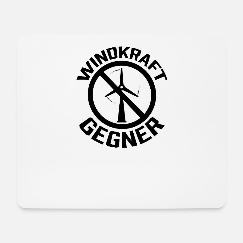 Windkraftgegner Windrad Windkraft Windenergie - Mousepad (Querformat) - Weiß