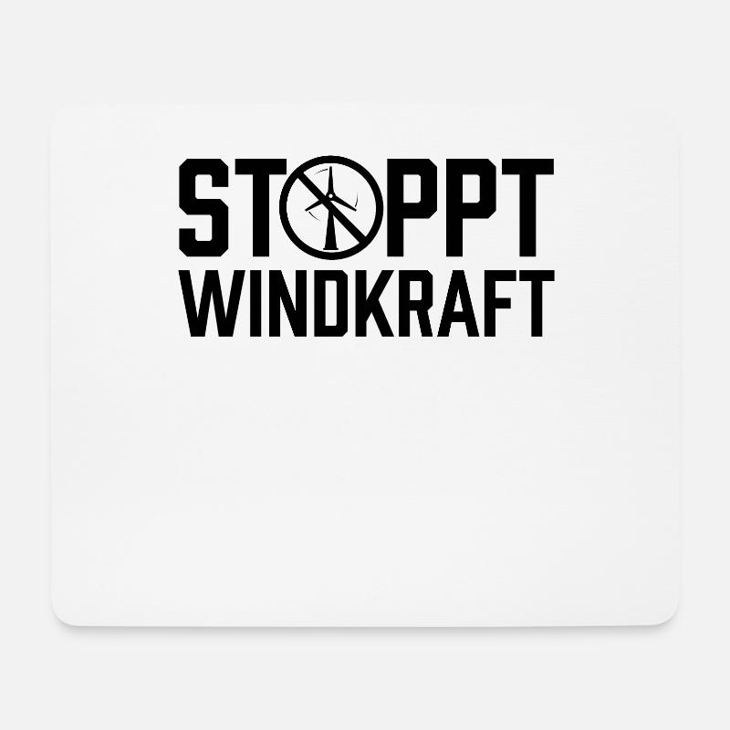 Stoppt Windkraft Windenergie Windrad Gegner - Mousepad (Querformat) - Weiß