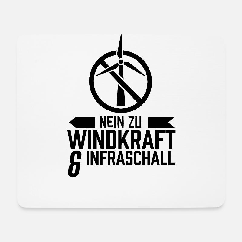 Nein zu Windkraft & Infraschall Windkraftgegner - Mousepad (Querformat) - Weiß