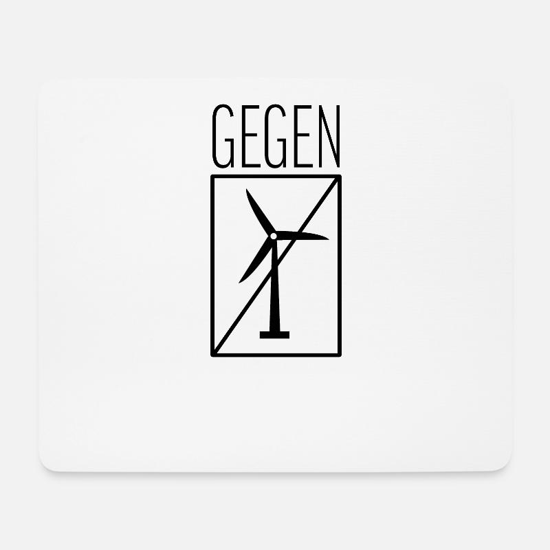 Gegen Windkraft Windrad Windenergie Gegner - Mousepad (Querformat) - Weiß