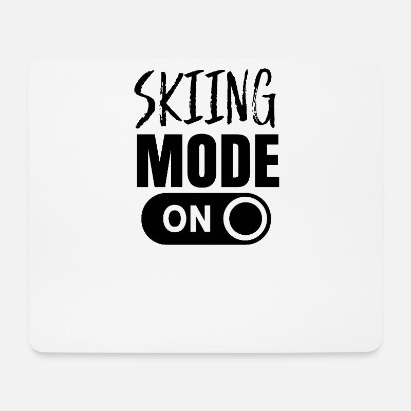 Ski Modus An Skifahrer Skifahren - Mousepad (Querformat) - Weiß