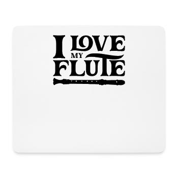 J'adore mon flûte flûte flûte - Tapis de souris (format paysage) - blanc - Devant