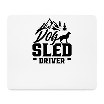 Dog sled driver dog sled dog winter - Mouse Pad (horizontal) - white - Front
