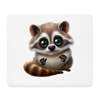Raton laveur animal mignon - Tapis de souris (format paysage) - blanc - Devant