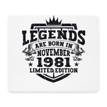 Legend November 1981 41st Birthday Gift Fun - Mouse Pad (horizontal) - white - Front