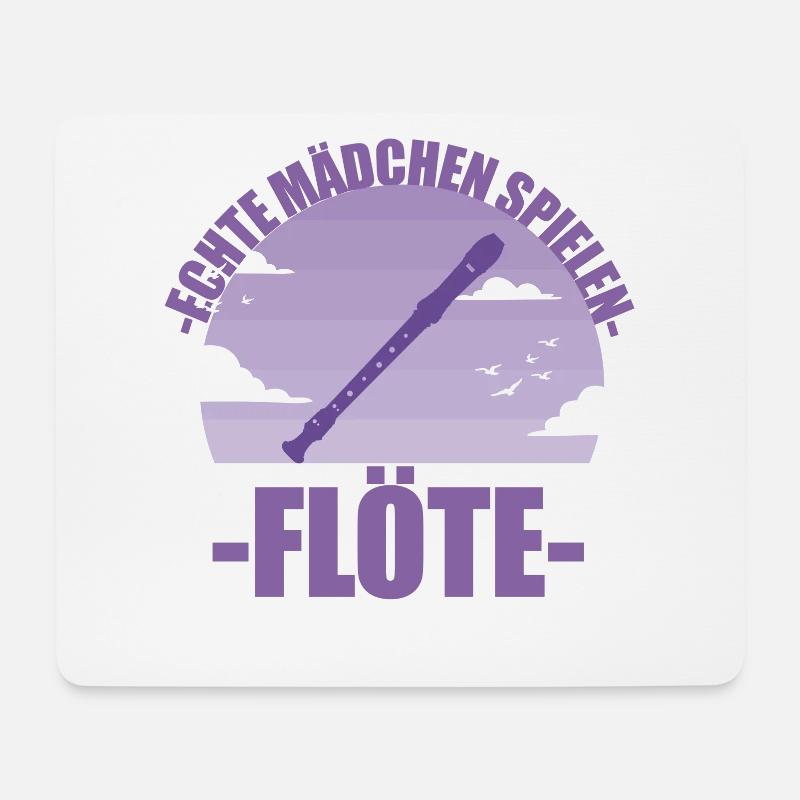 Flöte Musikerin Instrument Mädchen Geschenk - Mousepad (Querformat) - Weiß